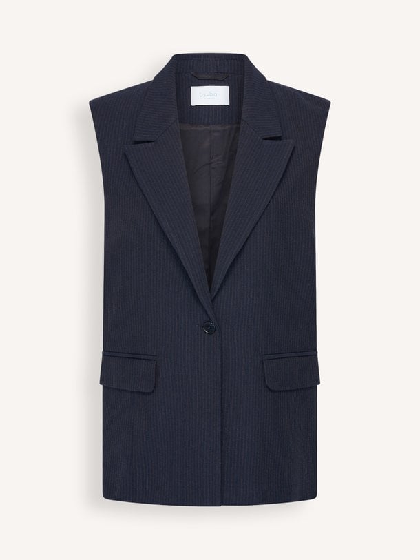 nes copper stripe gilet Nes, viscosemix gestreept gilet