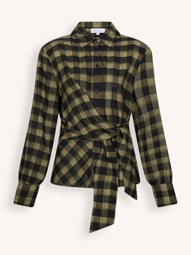 Kenmare draped check shirt Kenmare, viscosemix blouse
