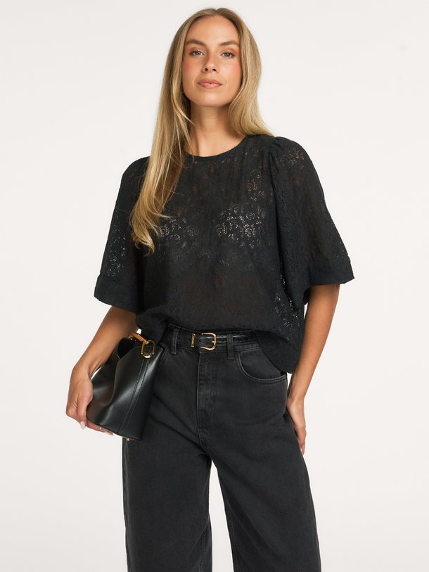 olivia lace blouse Olivia, katoenmix kanten top