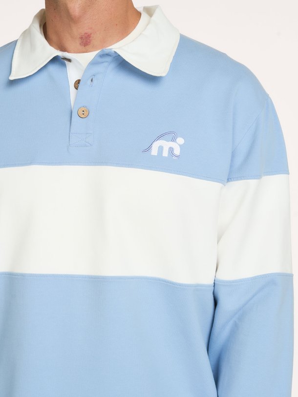 Katoenmix gestreepte polo sweater met logo