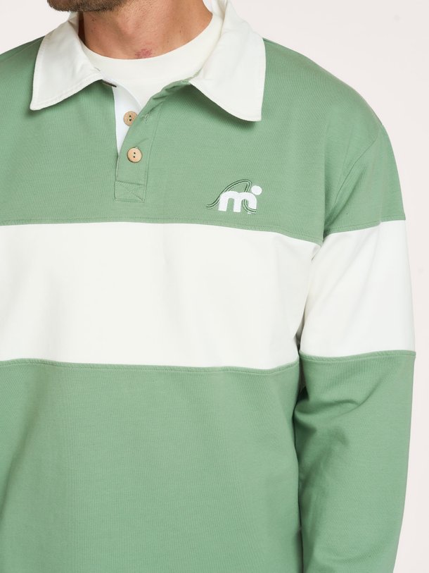 Katoenmix gestreepte polo sweater met logo