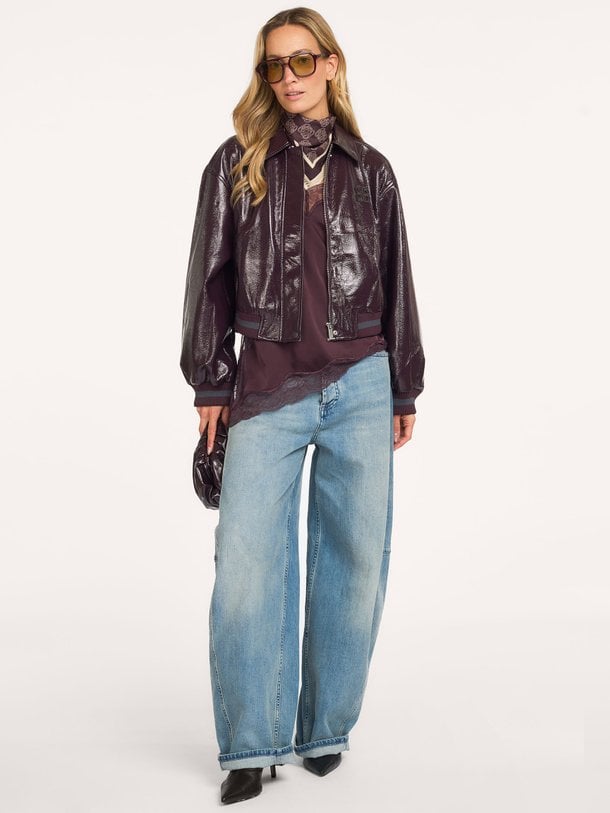 Dalyn faux crackle leather bomber Dalyn, leatherlook bomber jack