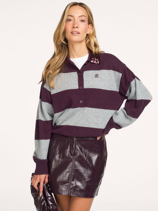 Brayden stripe sweater Brayden, merino wollen trui