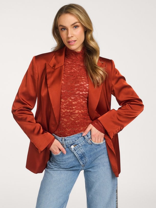 Rush tailored bold satin blazer Rush, geweven blazer