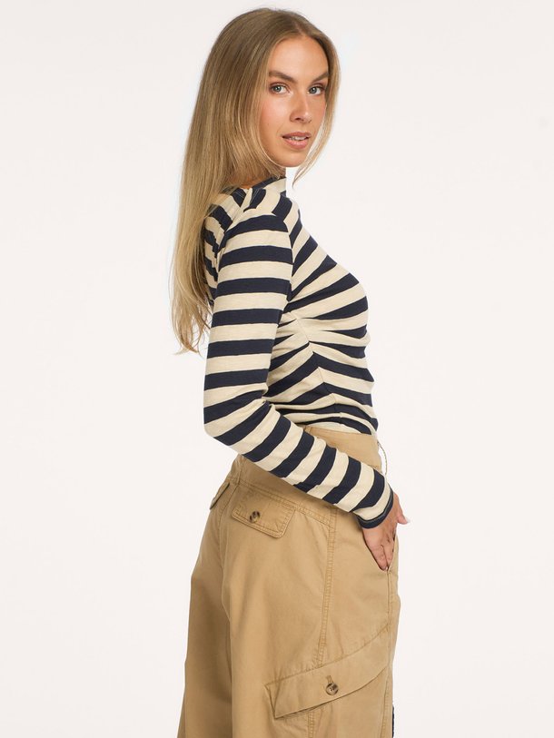 leya big stripe top Leya, organic cotton gestreepte longsleeve