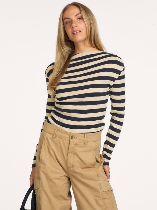 leya big stripe top Leya, organic cotton gestreepte longsleeve