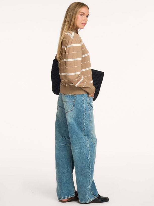 STRIPED KNITTED POLO Viscosemix gestreepte longsleeve