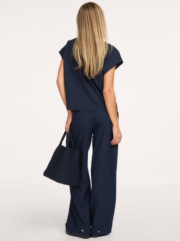 Danni gold stripe blouse Danni, viscosemix gestreepte blouse met lurex