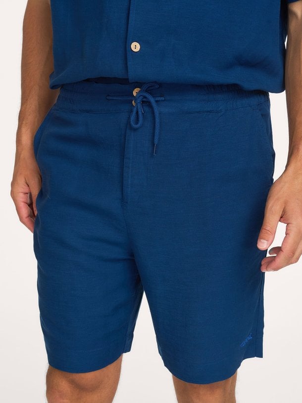 Viscose/linnenmix short met logo