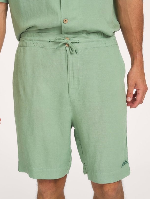 Viscose/linnenmix short met logo