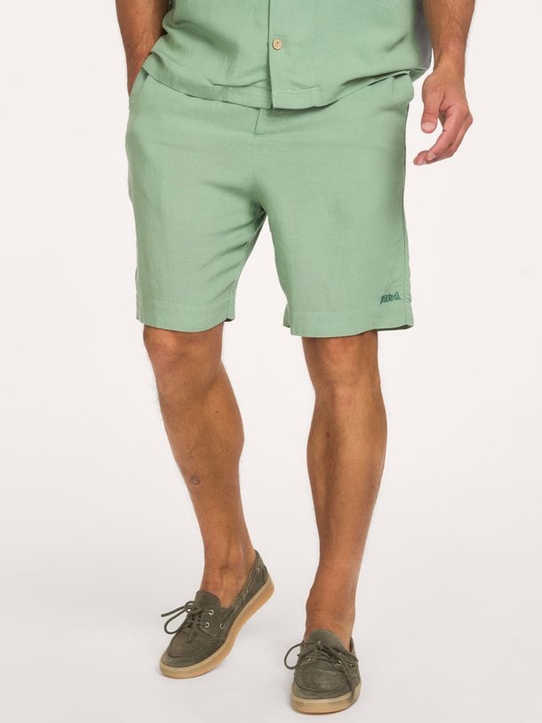 Viscose/linnenmix short met logo