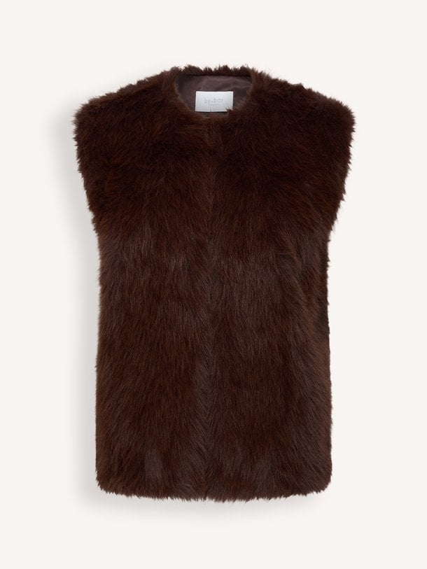 Mona, geweven fake fur gilet