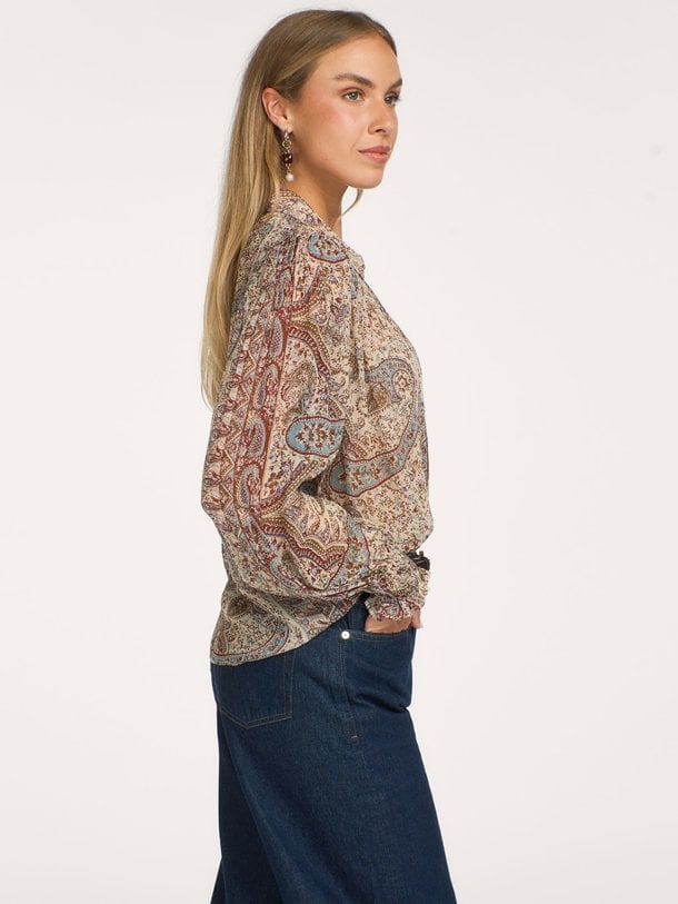 1H26CLEO Cleo, viscose blouse met print