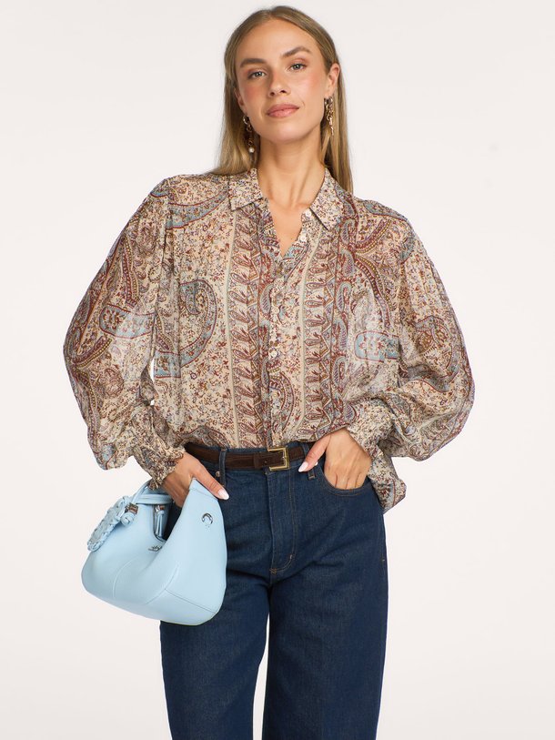 1H26CLEO Cleo, viscose blouse met print