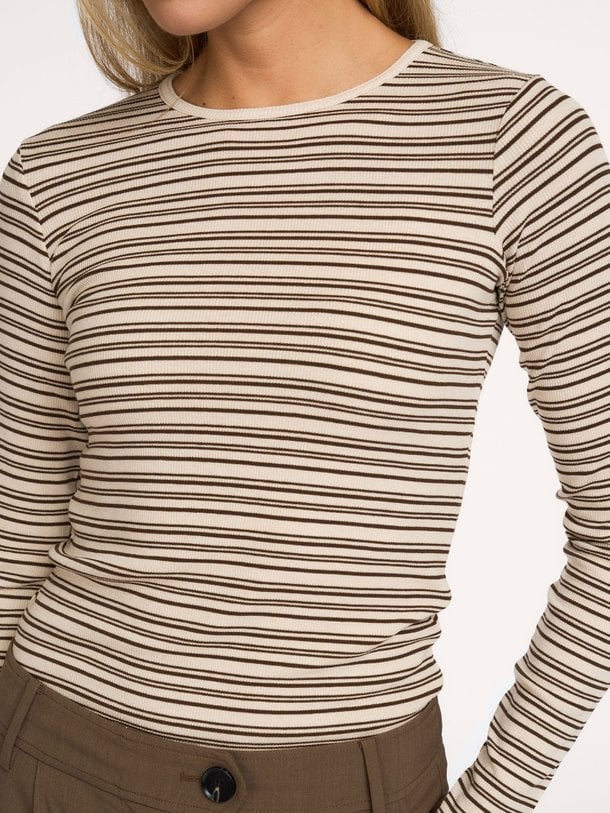 Flyra, wolmix gestreepte longsleeve