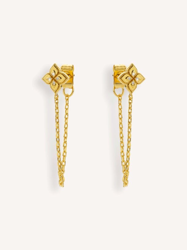 Lotus Chain, vergulde oorstekers