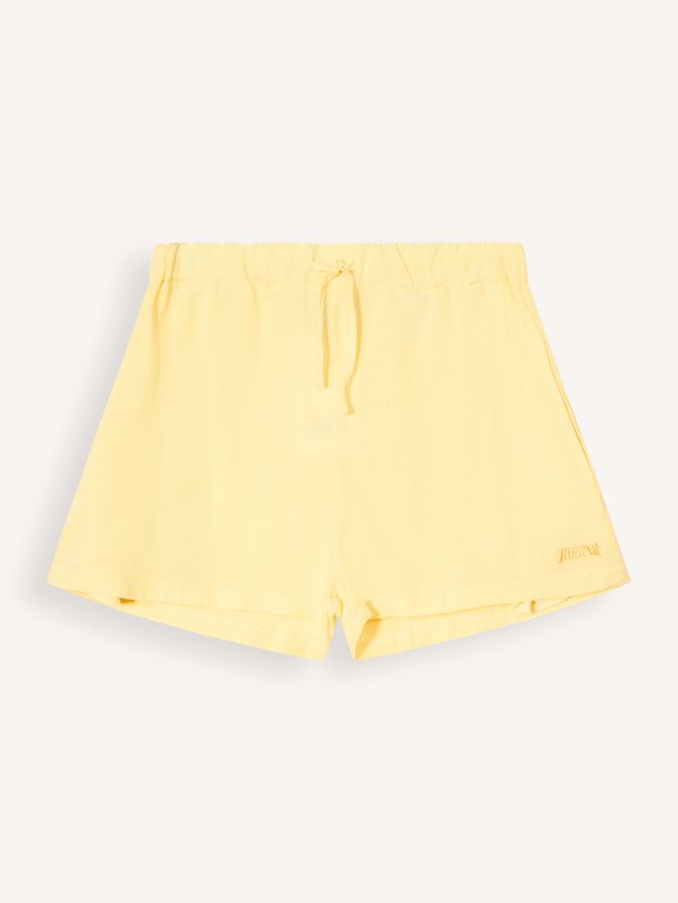Melanie, viscose/linnenmix short met logo