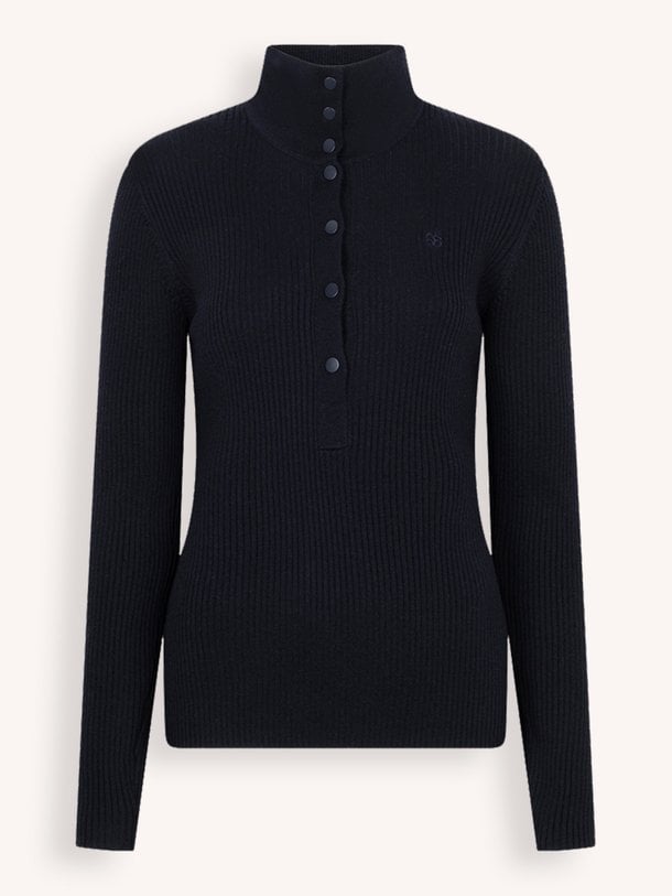 Lisai rib-knitted polo sweater Lisai, merinowolmix polo trui