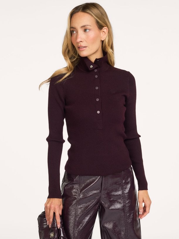 Lisai rib-knitted polo sweater Lisai, merino wolmix top