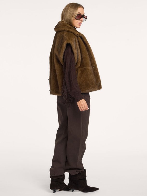 Furdy faux fur cape coat Furdy, fake fur jasje