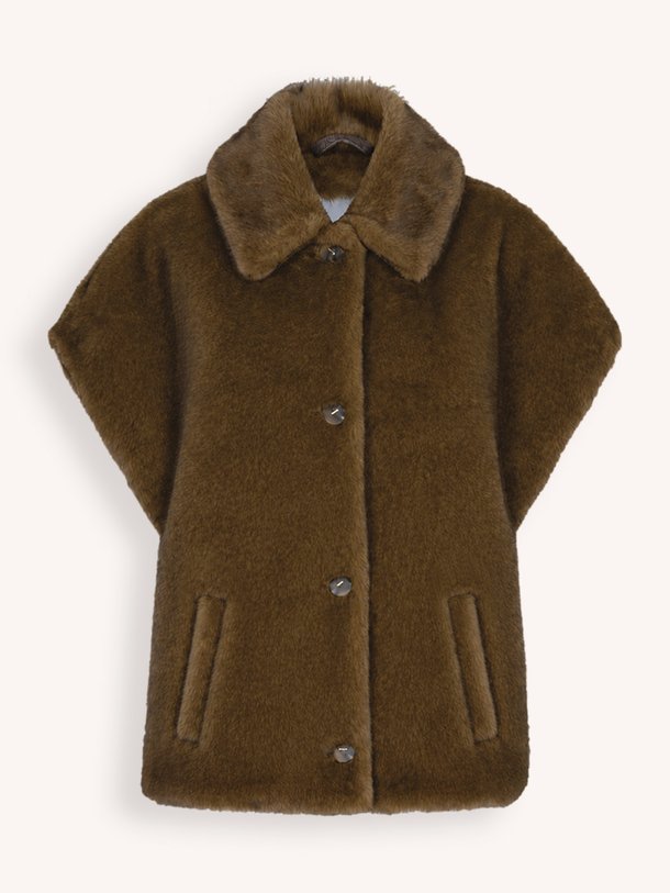 Furdy faux fur cape coat Furdy, fake fur jasje