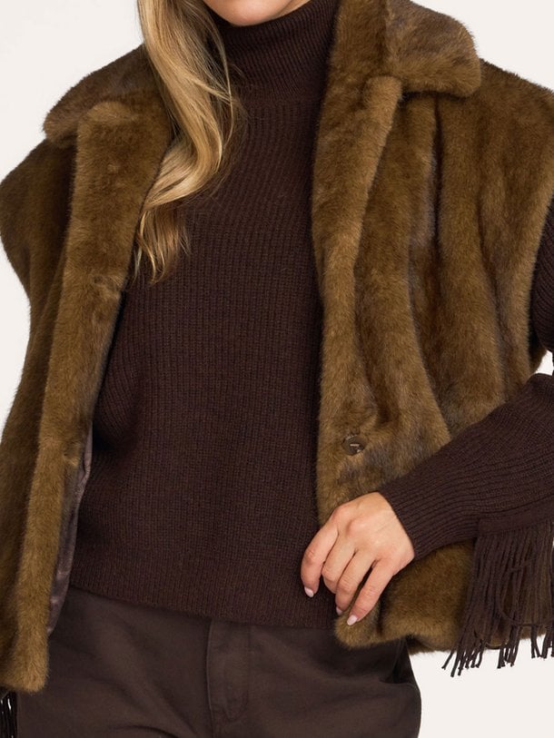 Furdy faux fur cape coat Furdy, fake fur jasje