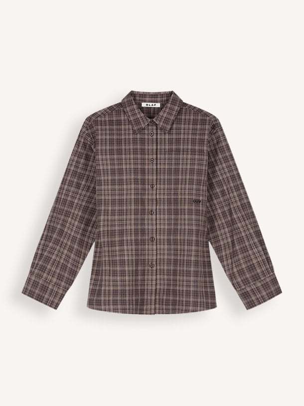 CHECKED FITTED SHIRT Katoenen geruite blouse