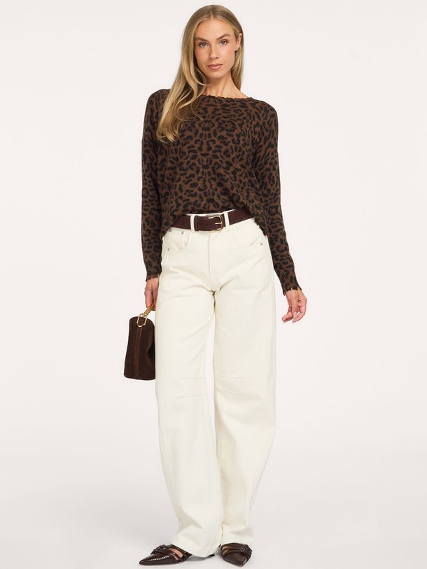Melah, cashmere leopard trui