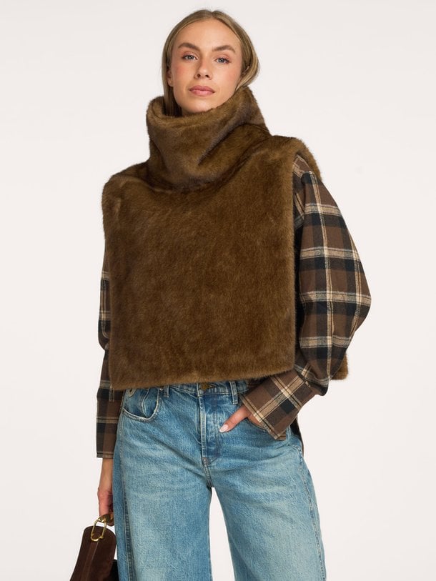 Lucu faux fur waistcoat Luca, fake fur jasje