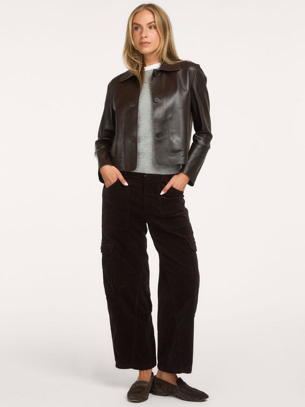 thassos twisted seam utility pant in corduroy Thassos, katoenmix ribcord broek