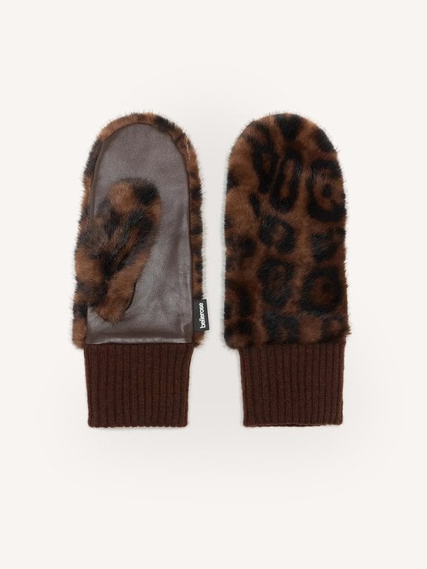 Madina, fake fur leopard wanten
