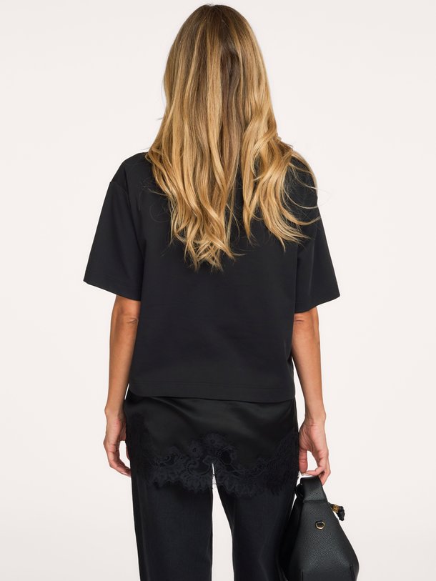 Vaccara Lace Tee Vaccara, katoenen T-shirt met kant