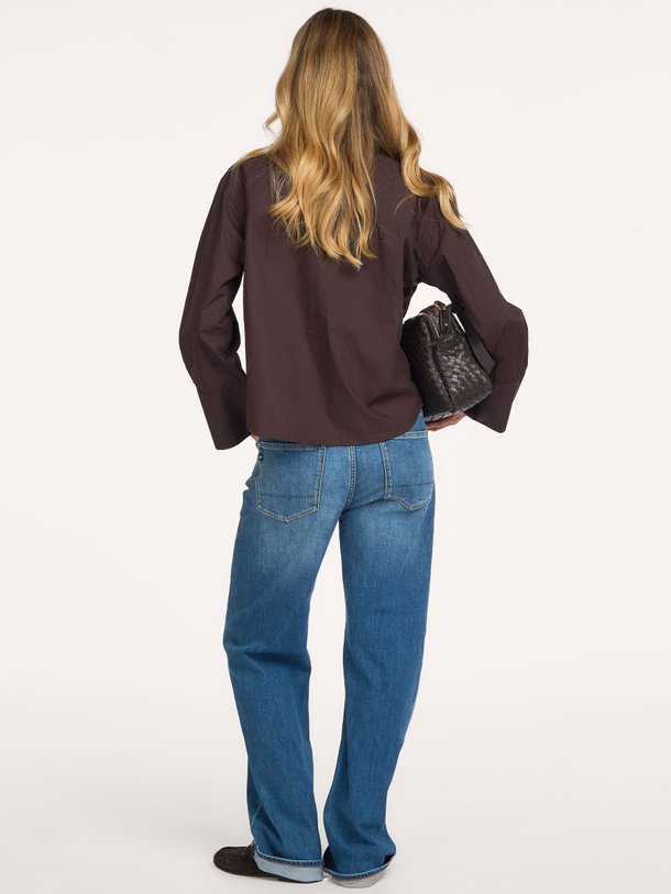 KARMEL Poplin shirt with bow collar Karmel, katoenen blouse
