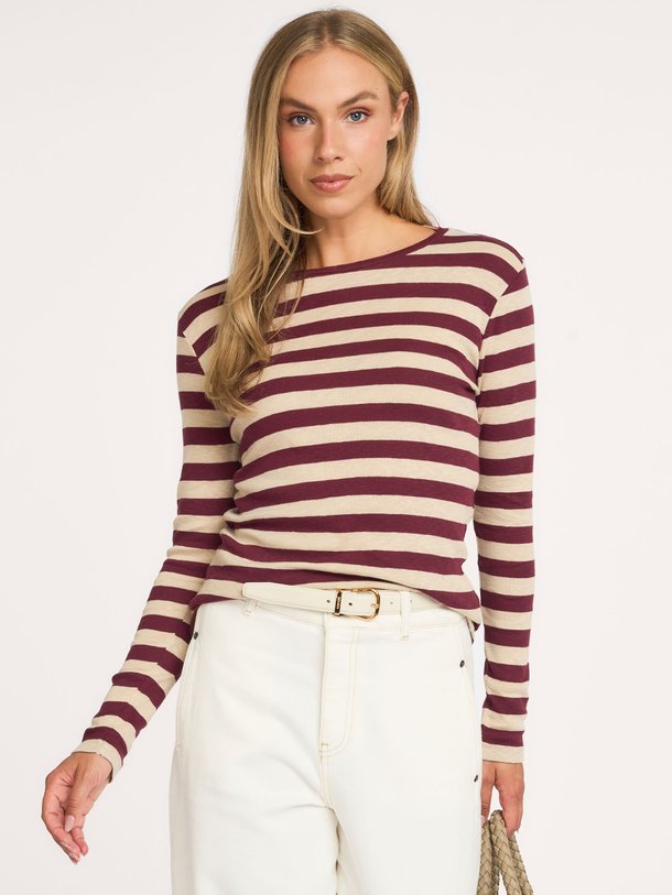 basic ls big stripe top Organic cotton gestreepte longsleeve
