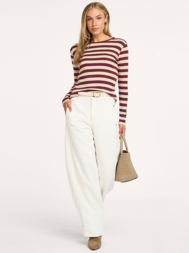 basic ls big stripe top Organic cotton gestreepte longsleeve