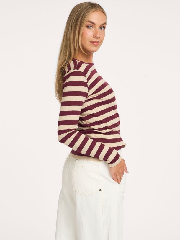 basic ls big stripe top Organic cotton gestreepte longsleeve