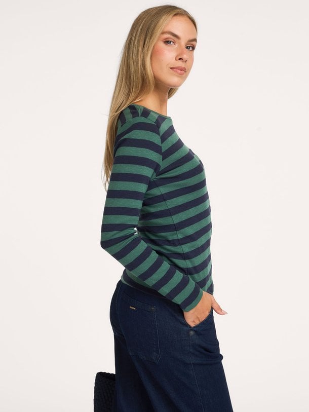 basic ls big stripe top Organic cotton gestreepte longsleeve