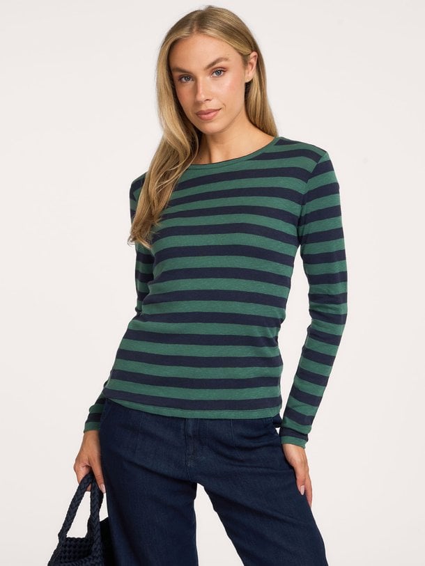 basic ls big stripe top Organic cotton gestreepte longsleeve