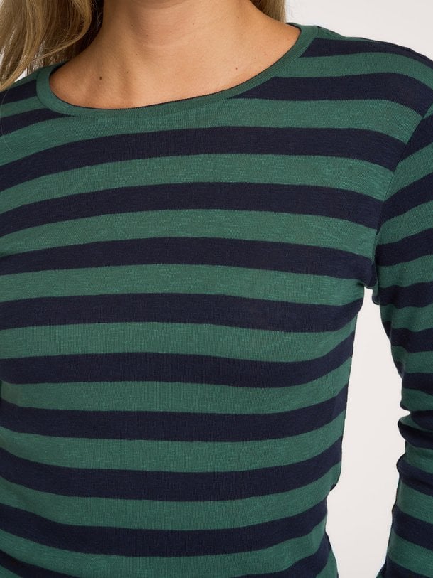 basic ls big stripe top Organic cotton gestreepte longsleeve