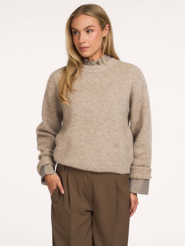 Varano Knit Pullover Varano, wolmix gemêleerde trui