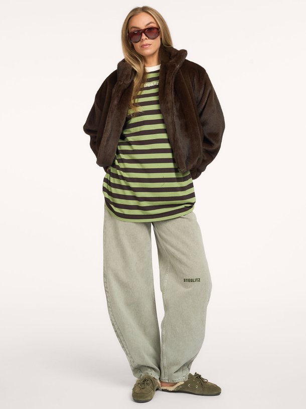 Donna Wide Skate Longsleeve Donna, katoenen gestreepte longsleeve