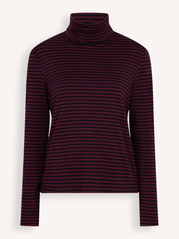 CHANTI long sleeves turtle neck Chanti, viscosemix gestreepte longsleeve met col