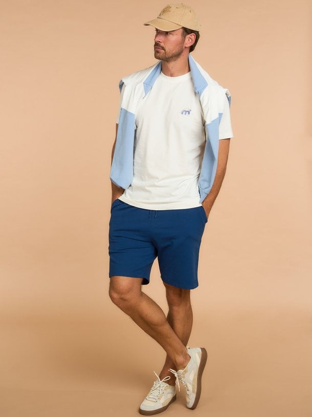 Katoenmix short met logo