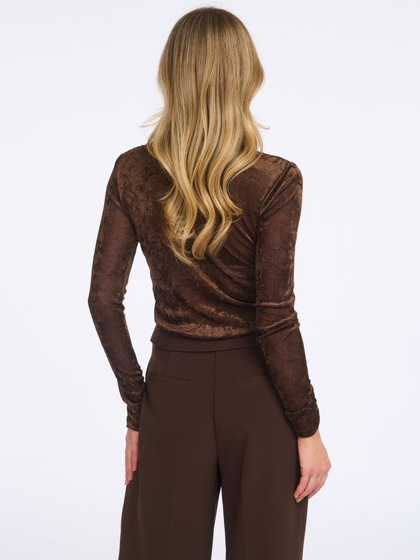 Olya velvet mesh jersey top