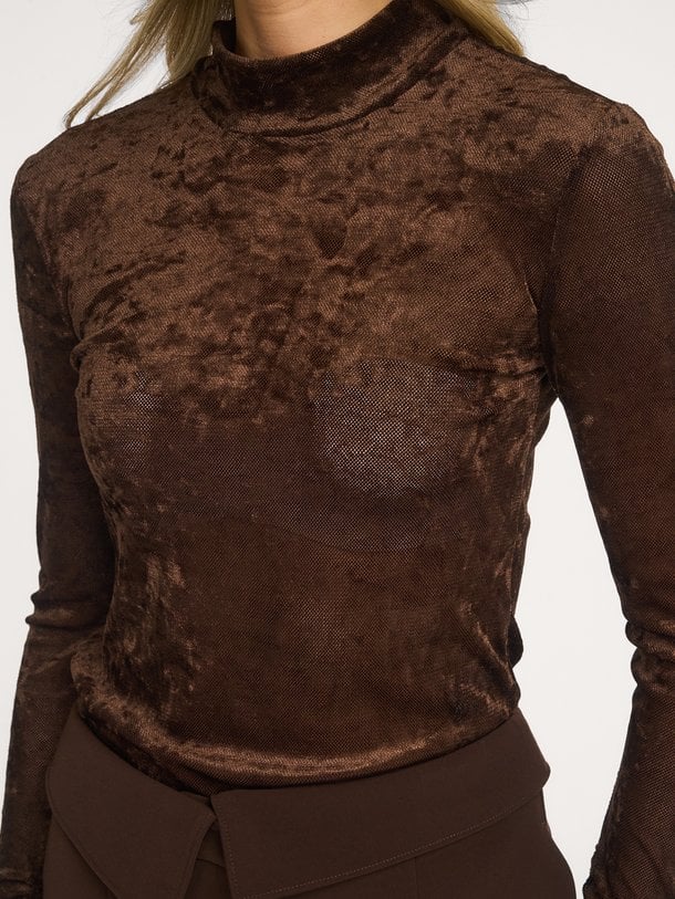 Olya velvet mesh jersey top