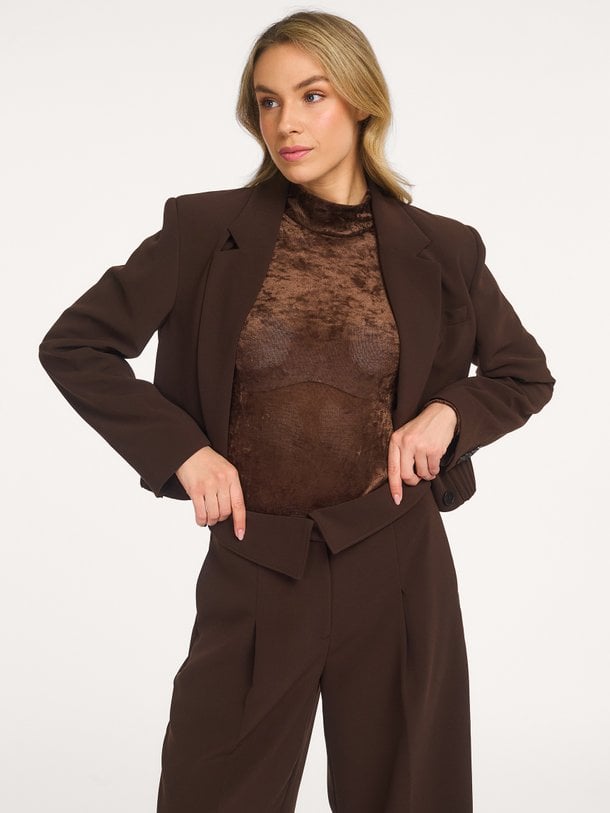 Olya velvet mesh jersey top