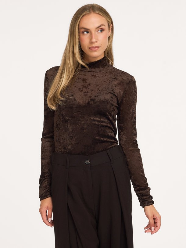 Olya velvet mesh jersey top Olya velvet mesh jersey top
