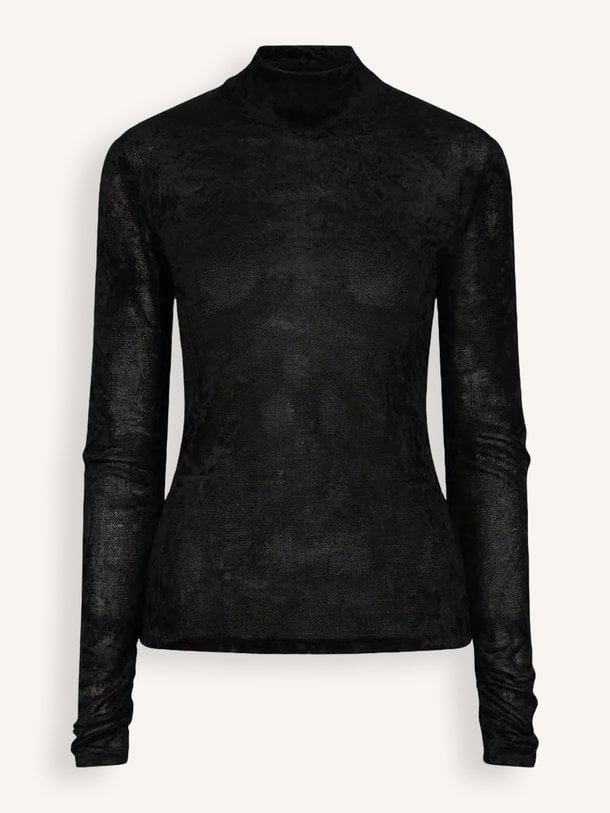 Olya velvet mesh jersey top Olya, jersey velourse mesh top
