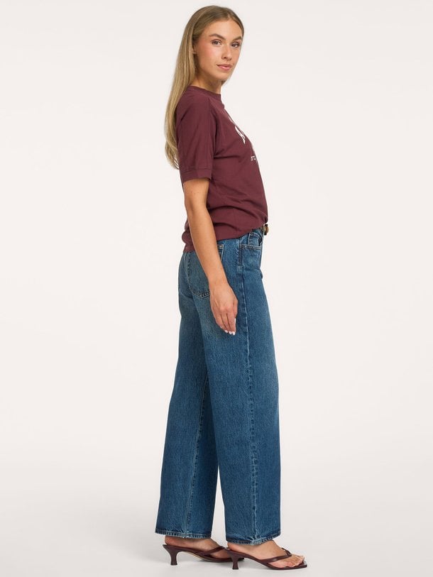 The Bow, mid waist barrel fit jeans
