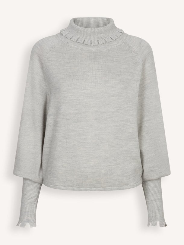 VISOU Coll & long cuff fine knit sweater Visou, merino wollen coltrui